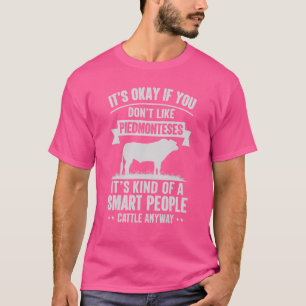 Kluge Rinder Bauer Kuh Rasse Piemont T-Shirt