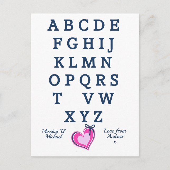 Kluge romantische Vermisste Distanz Postkarte (Vorderseite)