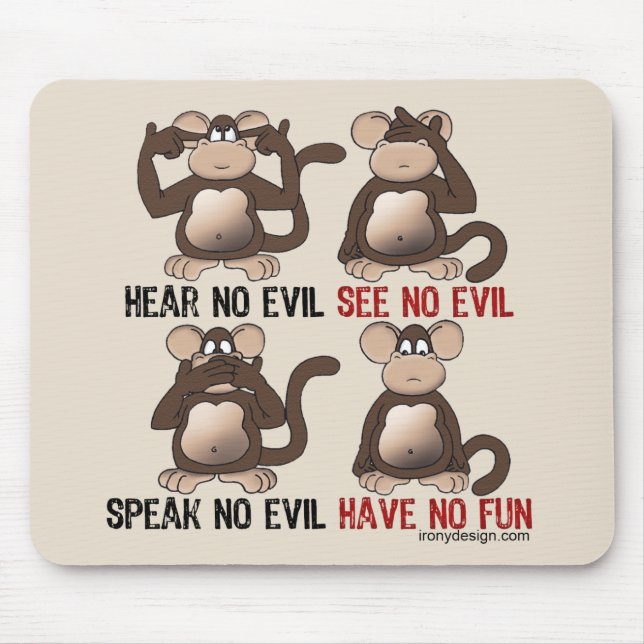Kluger Affe-Humor Mousepad (Vorne)