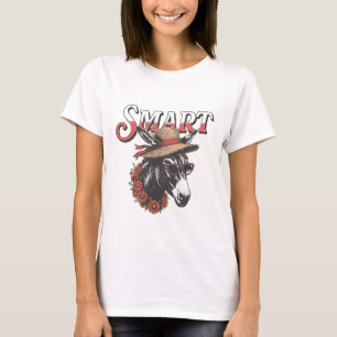 Kluger Esel mit Hut und Herzbrille T-Shirt