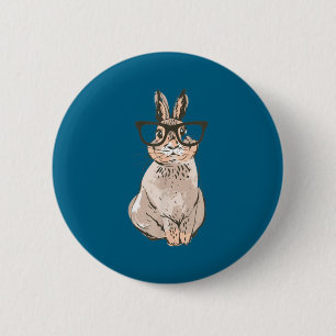 Kluger intellektueller Osterhase Kaninchen Nerd mi Button