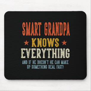Kluger Opa weiß alles Vatertag Retro Mousepad