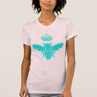 Kluges aquamarines Königin-Bienen-Logo T-Shirt