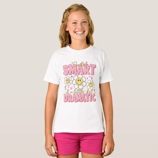 Kluges, kleines, dramatisches Girl-Tshirt T-Shirt (Vorne ganz)