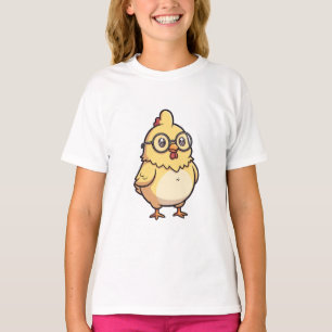 Kluges Küken mit runder Brille Kinder T-Shirt