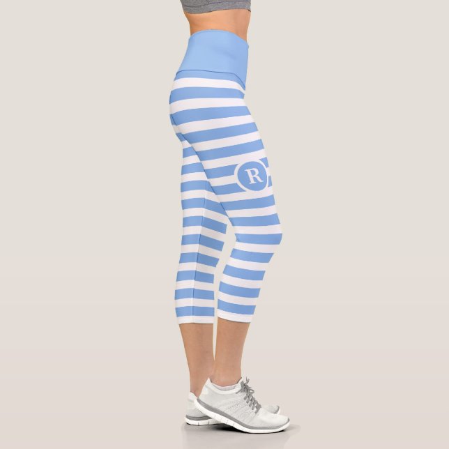 Kluges Monogramm gestreift Capri Leggings (Rechts)
