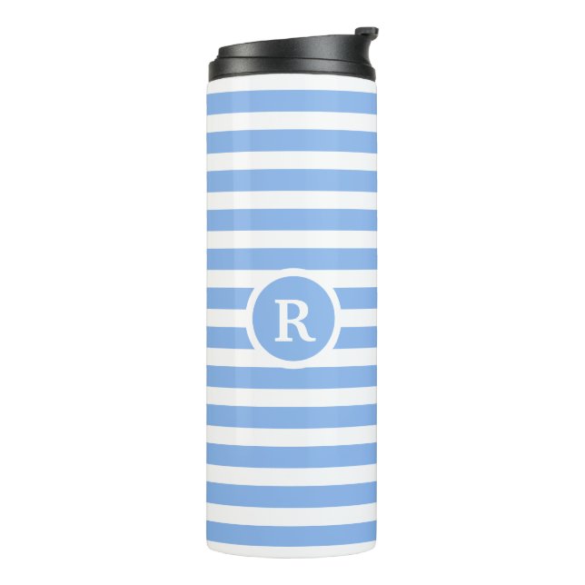 Kluges Monogramm gestreift Thermosbecher (Nach links gedreht)