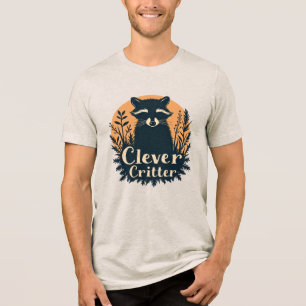 Klugheit Waschbär Retro Vintage Grafik Kunst Tri-Blend Shirt