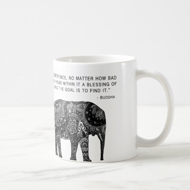 Klugheits-Buddha-Elefant-Tasse Kaffeetasse (Rechts)