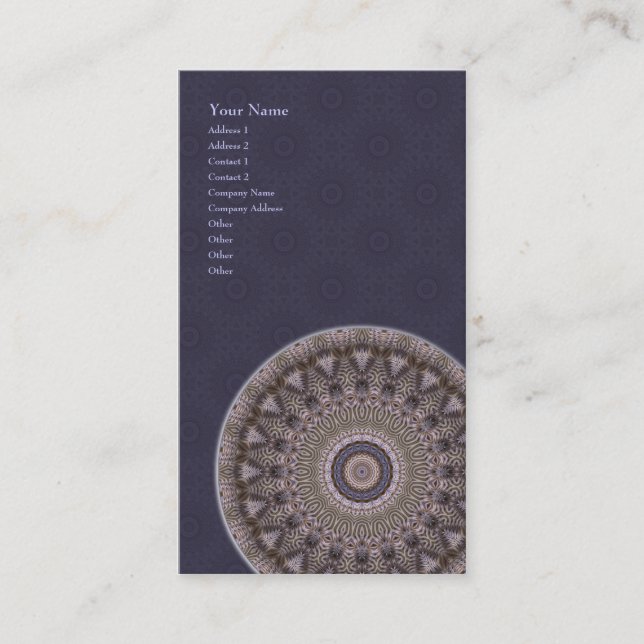 Klugheits-Mandala • Vertikale Visitenkarte (Vorderseite)