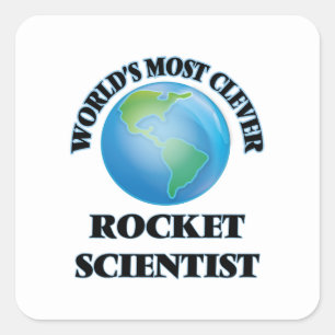 Klügster das Rocket-Wissenschaftler der Welt Quadratischer Aufkleber