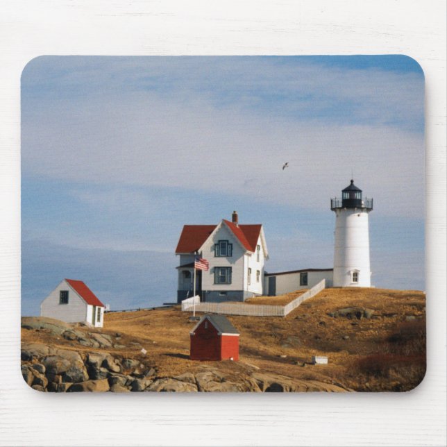 Klumpen-helles Leuchtturm-Kap Neddick Maine Mousepad (Vorne)