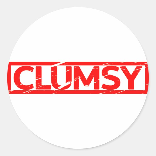 Klumsy Briefmarke Runder Aufkleber (Vorderseite)