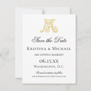KM-Monogramm oder MK-Monogramm Save The Date