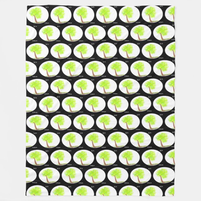 km tree painting 3D blanket Fleecedecke (Vorderseite)