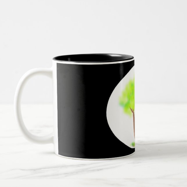 km tree painting mug zweifarbige tasse (Links)