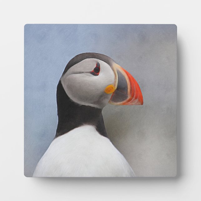 KMCphoto Pinselstrich Puffin Fotoplatte (Vorderseite)