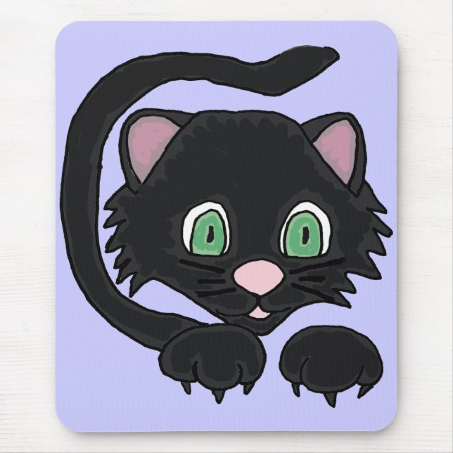 KN, lustige schwarze Katze Mousepad (Vorne)