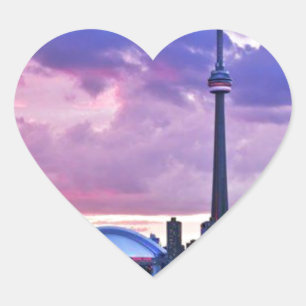 KN-Turm: Ansicht von der Mittelinsel Toronto Herz-Aufkleber