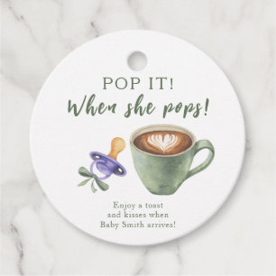 Knabbern, wenn sie knabbert! Kaffee-Baby-Party Geschenkanhänger