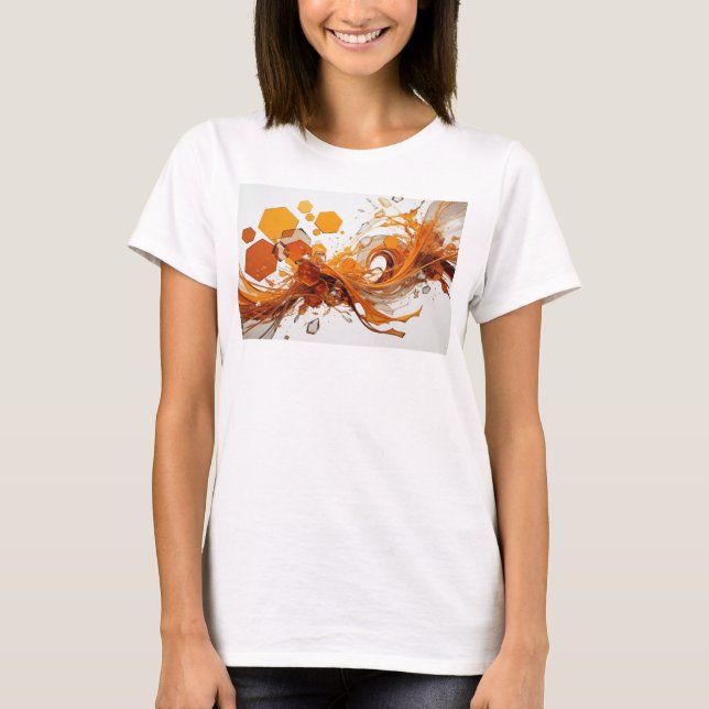 Knackige Orange ABSTRACT ART Design T-Shirt (Vorderseite)