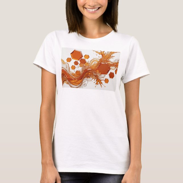 Knackige Orange ABSTRACT ART Design v2 T-Shirt (Vorderseite)