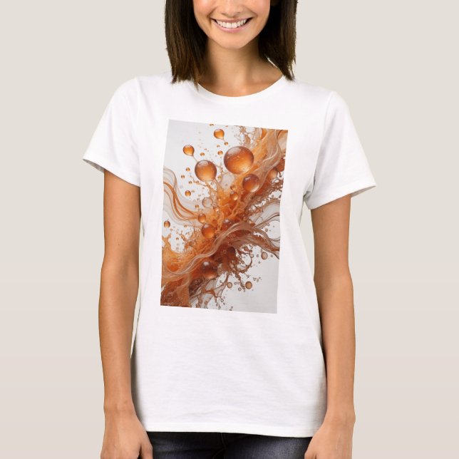 Knackige Orange ABSTRACTE KUNST Design T-Shirt (Vorderseite)