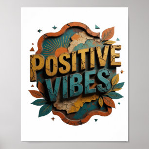 Knackige Orange POSITIVE VIBES Kundenspezifisches Poster