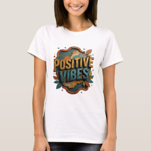 Knackige Orange POSITIVE VIBES Kundenspezifisches T-Shirt