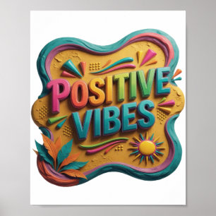Knackige Orange POSITIVE VIBES v2 Poster