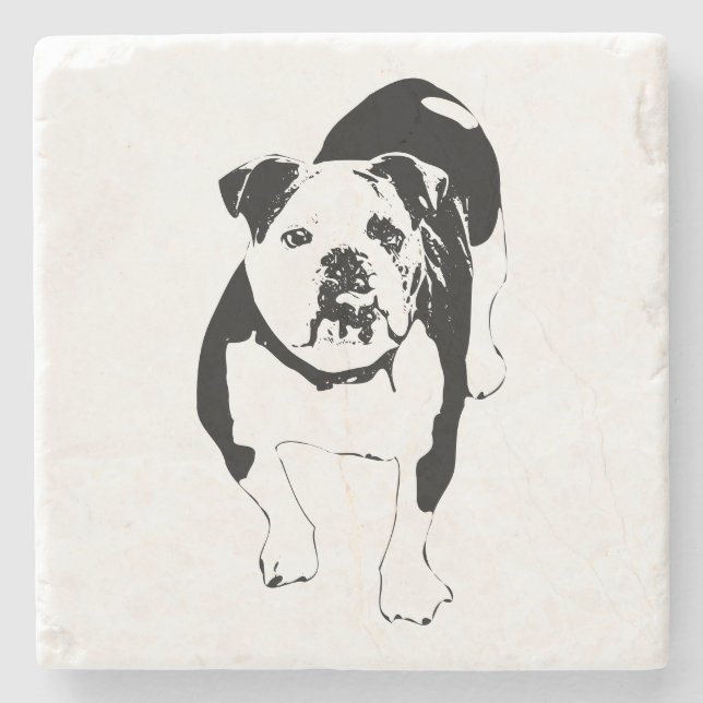 Knackige Pause, Bulldoggen-Jubel Steinuntersetzer (Vorderseite)