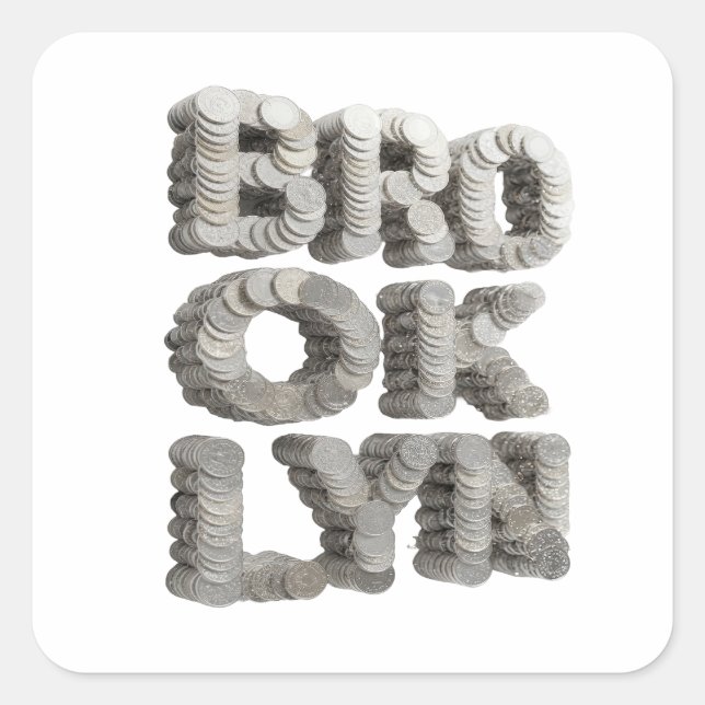 Knackiges Grau BROOKLYN Sticker Design (Vorderseite)