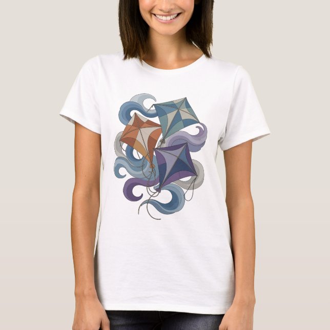 Knackiges Grau DRACHENFLIEGEN Statement Design T-Shirt (Vorderseite)
