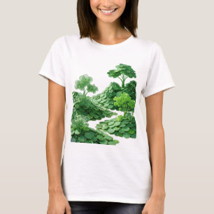 Knackiges Grün GRÜNE MÜNZEN UND BÄUME Design T-Shirt