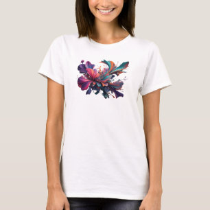 Knackiges Lila ABSTRACT ART Mode Druck T-Shirt