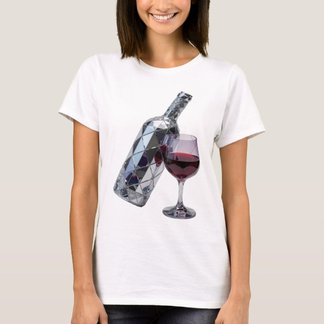 Knackiges Silber ABSTRACT ART Design T-Shirt (Vorderseite)