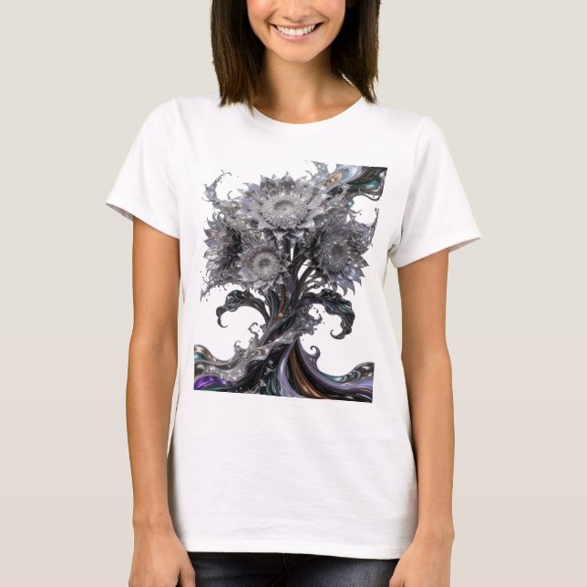 Knackiges Silber ABSTRACT ART Design v2 T-Shirt (Vorderseite)