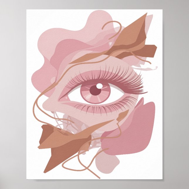 Knackiges Silber ABSTRACT ART Kunstprint Poster (Vorne)