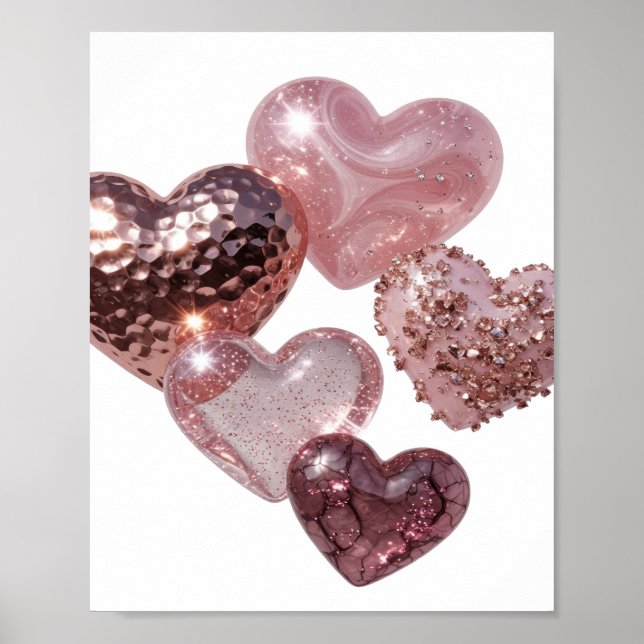 Knackiges Silber ABSTRACT ART Mode Druck Poster (Vorne)