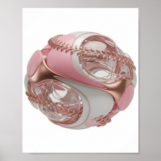 Knackiges Silber ABSTRACT ART Moderne Gestaltung Poster (Vorne)