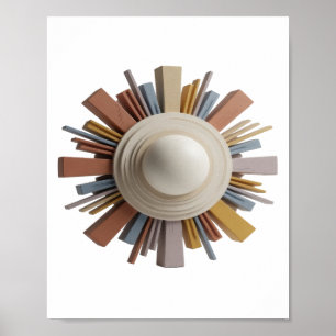 Knackiges Silber ABSTRACT ART Moderne Gestaltung v Poster