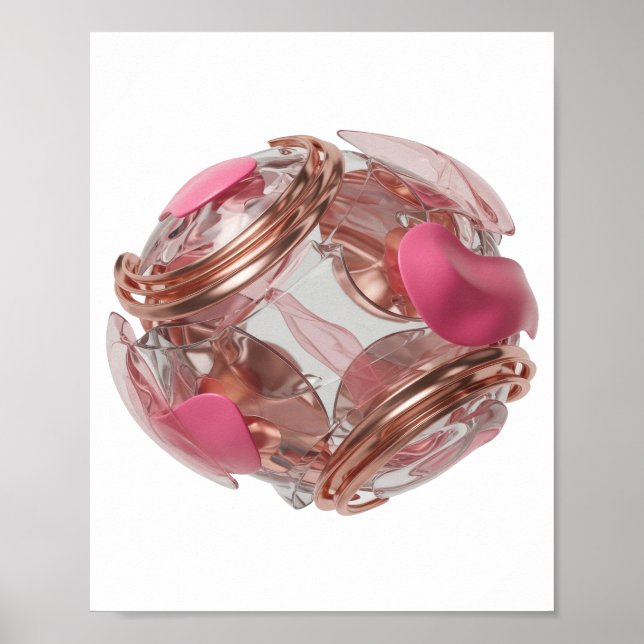 Knackiges Silber ABSTRACT ART Statement Design Poster (Vorne)