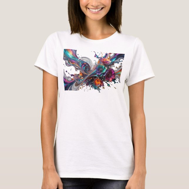 Knackiges Silber ABSTRACT ART Statement T-Shirt (Vorderseite)
