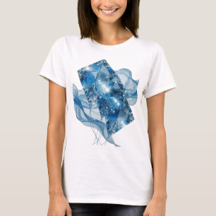 Knackiges Silber BLAUES GLAS CRYSTAL DRACHEN Sloga T-Shirt