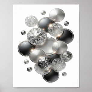 Knackiges Silber DIAMANTEN SIND EIN MÄDCHENS BESTE Poster