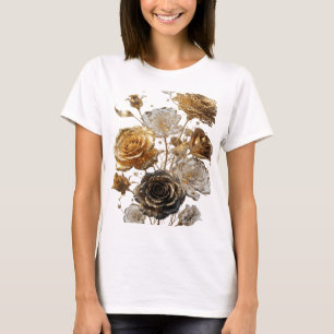 Knackiges Silber GOLDEN ROSES T-Shirt