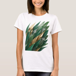 Knackiges Silber GOLDENE BLÄTTER Künstlerisches Mo T-Shirt