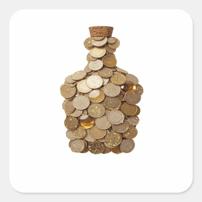 Knackiges Silber MONEY BOTTLE Aufkleber Kunst (Vorderseite)