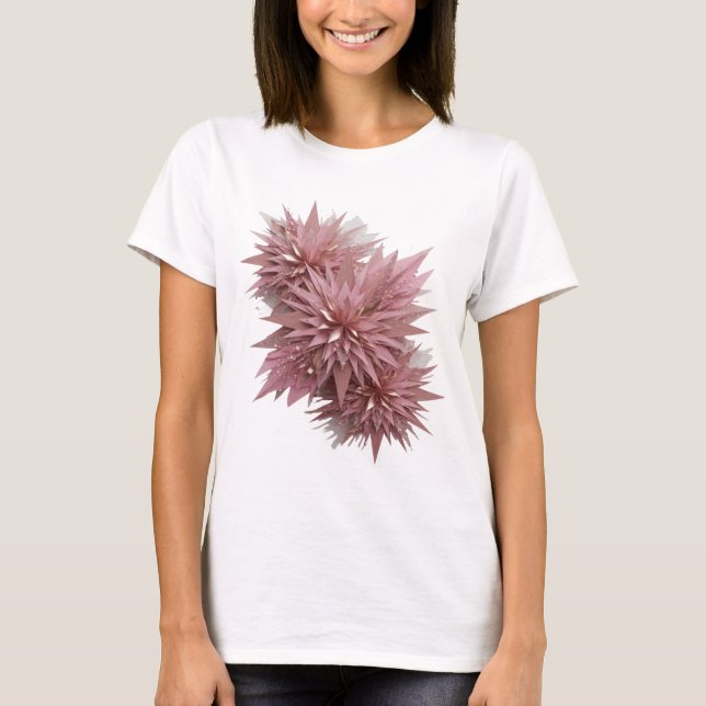 Knackiges Silber STAR BLOOM Fettes Design T-Shirt (Vorderseite)
