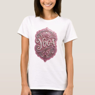 Knackiges Silber YOGA Tragbare Kunst T-Shirt